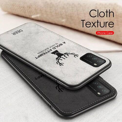 For Xiaomi mi Pocophone Poco M3 X3 NFC Built-in Magnet Soft TPU Back Cover For Pocom3 Pocox3 Foco Poxo Cloth Texture Deer Case