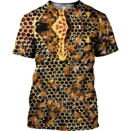 PLstar Cosmos 2020 summer New Fashion animal TShirt insect Bee Printed Men Women Tshirt O-Neck Tops Casual Harajuku 3D T-shirt