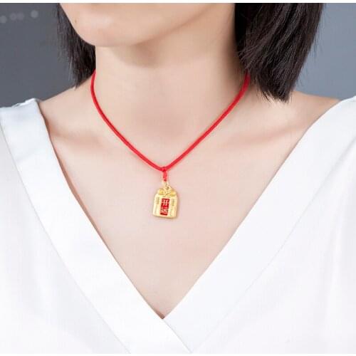 Hot sale 999 24K Yellow Gold Pendant 3D Gold Bring Lucky Necklace Pendant