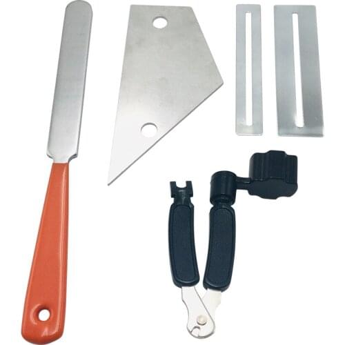 Guitar Repair Maintenance Tools Kit Including Guitar Fret File + Leveling Ruler + Polishing Plate + 3-in-1 String Winder