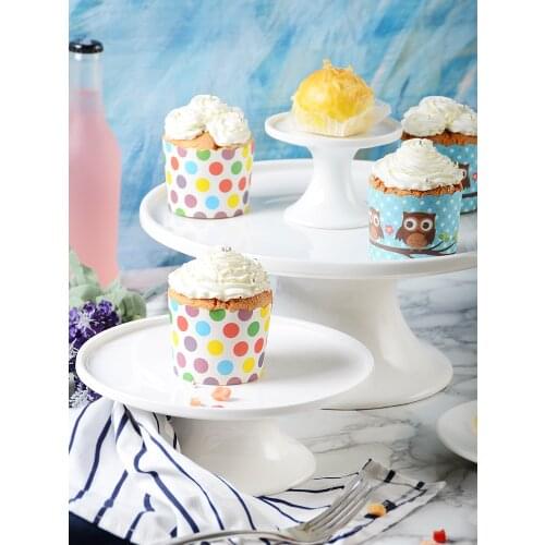 Ceramics White Cake Tools Cake Fondant Stands for Wedding Birthday Party Cake Decor Cupcake Home Food Fruit Display Holder