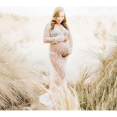 Lace Pregnant Woman Dress Maternity Dresses For Photo Shoot Robe Grossesse Baby Shower Dress Maternity Photography Dress
