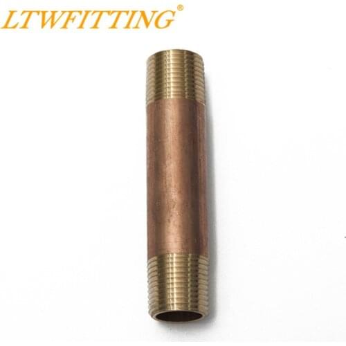 LTWFITTING Brass Pipe 4" Long Nipple Fitting 3/8 Male NPT Air Water