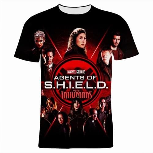 Marvel 3D Print S.H.I.E.L.D. Mens T-shirts Summer Fashion Cool Women Tee Shirt Short Sleeve Streetwear Children Clothes