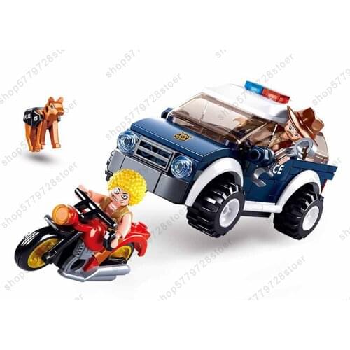 SLuban Police Catch Thief Series 2 IN 1 Cowboy Minifigures Building Block Educational Childrens Toys For Kids Boy Birthday Gift