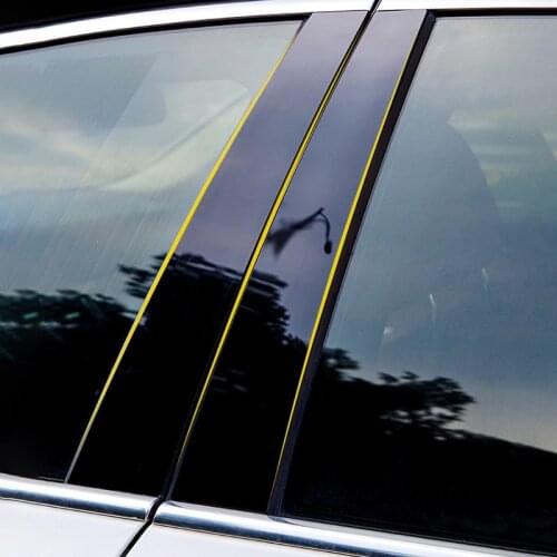 Auto Window Frame Trim Strip PC Mirror B Pillar Protection Sticker For Skoda Superb 3 2016-2021 Exterior Styling Car Accessories