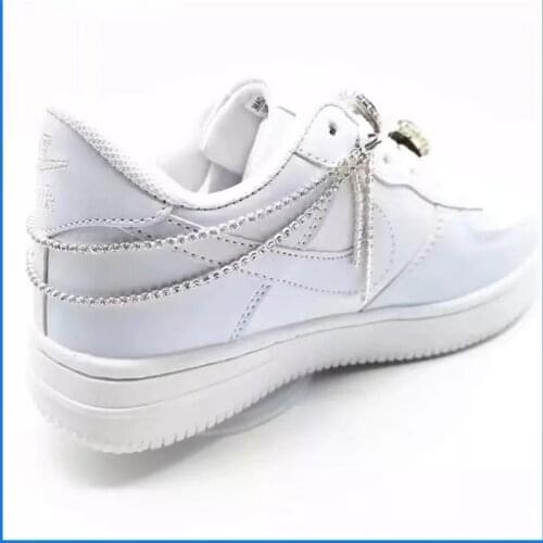Metal Crystal Rhinestone shoe chain, womens sports shoes decoration, luxury fashion DIY shoes accessories designer charm