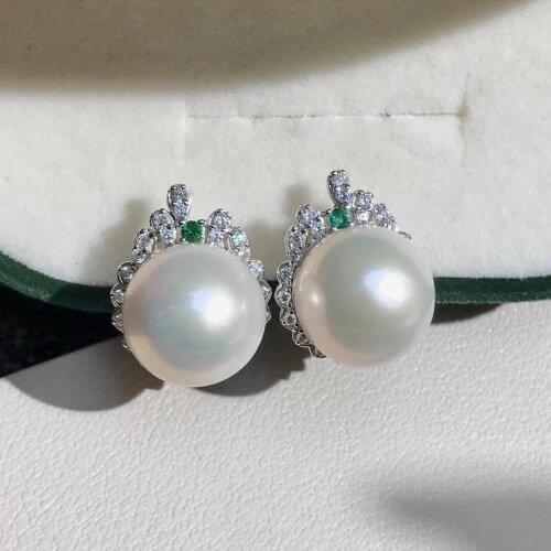 Office Lady 925 Sterling Silver Earrings Findings Settings Base Mountings Parts for Pearls Agate Crystal Stones Jade 5pairs/lot