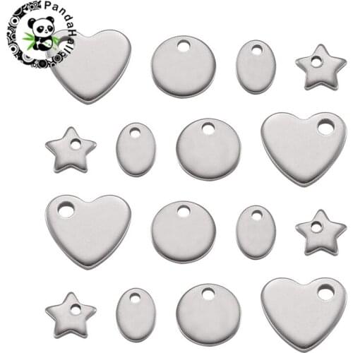 Mix Shaped Charms Stainless Steel Pendants for Necklace Bracelet DIY Jewelry Making Finding Accessories
