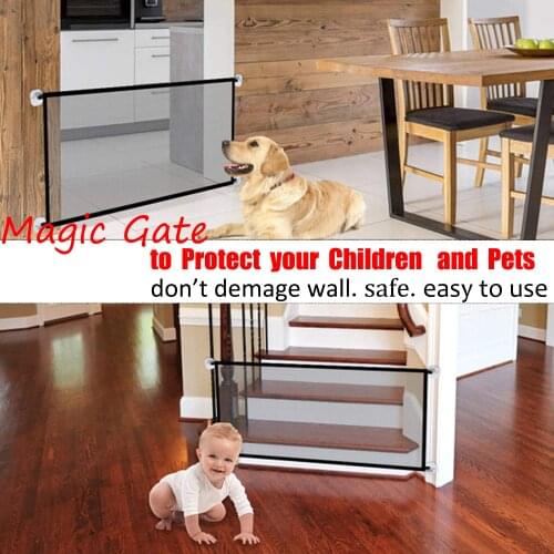 Portable Mesh Fence Baby Magic Gate Folding Safety Guard Pet Accessories for Isolation House Indoor Stair Doorway Use