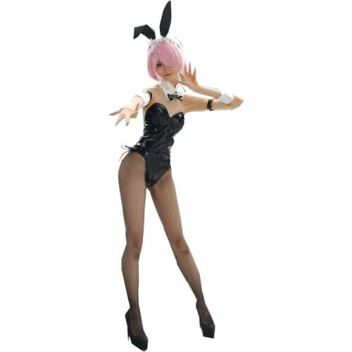 Ram Rem Cosplay Costume Lamb ReLife In A Different World From Zero Cosplay Bunny Girl Black Sexy Halloween Girl Dress