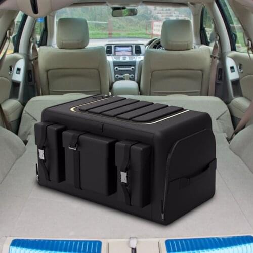 Universal Car Trunk Organizer With Lid Super Strong & Durable Foldable Nonslip Cargo Storage Box For Auto Trucks SUV Trunk Boxes