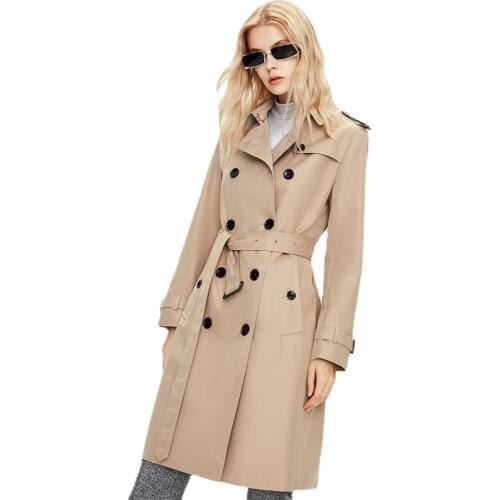 Youzhiqingnian Women's Double Breasted Trench Coats