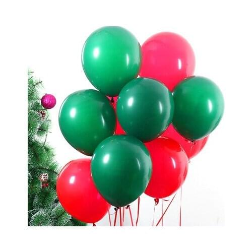 20pcs/lot 10inch Merry Christmas Green & Red Latex Balloons Air Balls Inflatable Happy New Year Children Gift Party Decoration