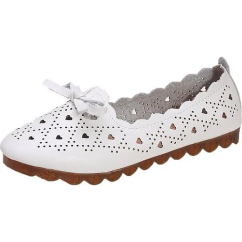 Women Flats Shoes Loafers Shallow Sandals Hollow Out Slip On Summer Fashion Butterfly-knot Round Toe Platform Sweet Flat Casual