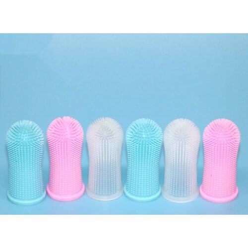 Pet Dog Cat Finger Tooth Brush Bad Breath Care Soft Silicone Puppy Toothbrush Pets Cleaning Accessories