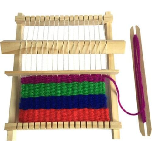 1Set Wooden Weaving Craft Yarn little Loom DIY Handmade Wool Knitting Machine Childrens Intellectual Development Toys Accessory