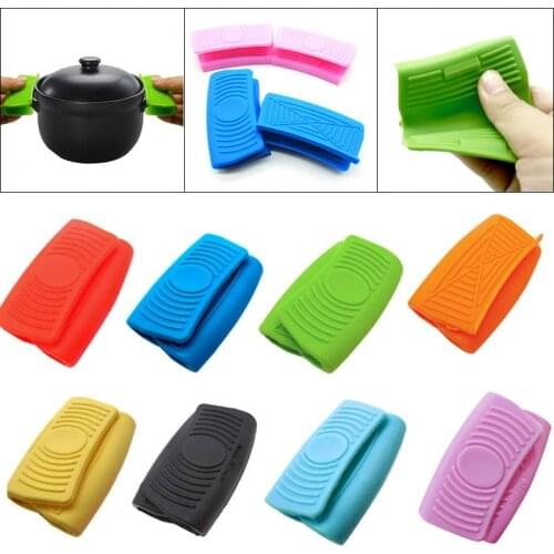 1 Pair Silicone Oven Mini Gloves Heatproof Anti-scalding Gloves for Cooking Clamp Pot Holders Potholders High Quality