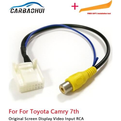 10pcs Car DVD Screen Reversing Parking RCA Adapter Rear Camera Video Cable For Toyota Camry 7th DVD Car Rear View Camera