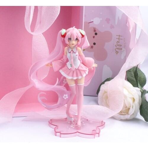 14cm Anime Pink Sakura Action Figures Toys Girls PVC Figure Model Toys Gift