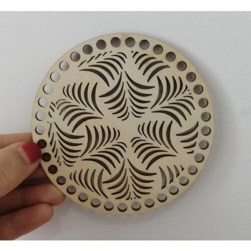 20 pcs leaf Wooden bottoms for crochet baskets Basket bottoms Circle Wood Base crochet Openwork wooden bottom 15cm