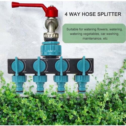 4 Way Garden Splitter Hose for Garden Nozzles Water Tap Connector Splitter Hose Adapter Garden Irrigation Watering Tool