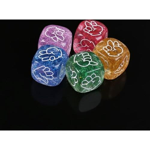 5pcs/set Finger Guessing Game Dice Toys Rock Paper Scissors Stone Family Party Drinking Decider Games 6-Side 20mm Toy