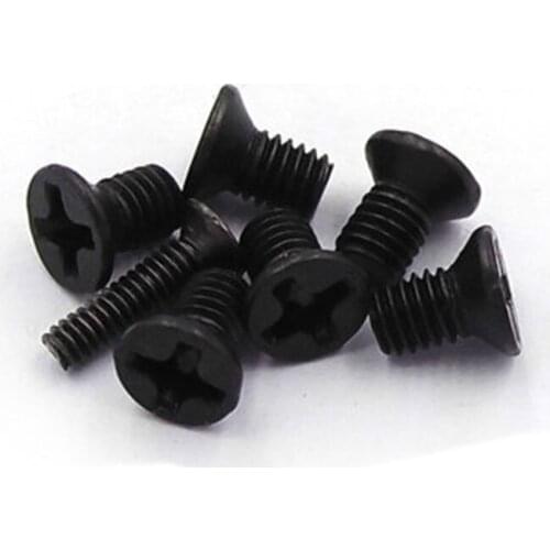 50Pcs M1 Black Carbon steel Flat Countersunk head Phillips Cross Screws nail mechanical Electronic Screw Length 3mm-6mm