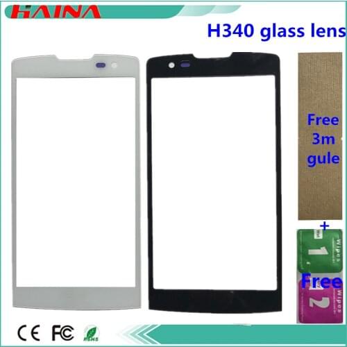 Free 3M With Lens Front Screen Outer Glass Touch Outer Cover Panel LENS For LG Leon H340 H320 H324 H340N Touchscreen