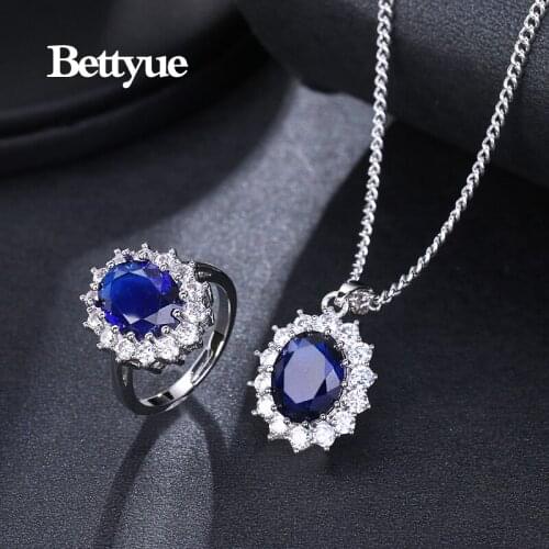 Bettyue Brand Fashion Charm High Quality Cubic Zircon White Gold Wholesale Jewelry Sets For Woman Gothic Style Wedding Gifts