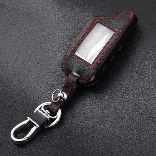 3 Buttons Leather Car-Styling Key Cover Case For Starline B9 B6 A91 A61 Twage Two Way Car Alarm System keychain