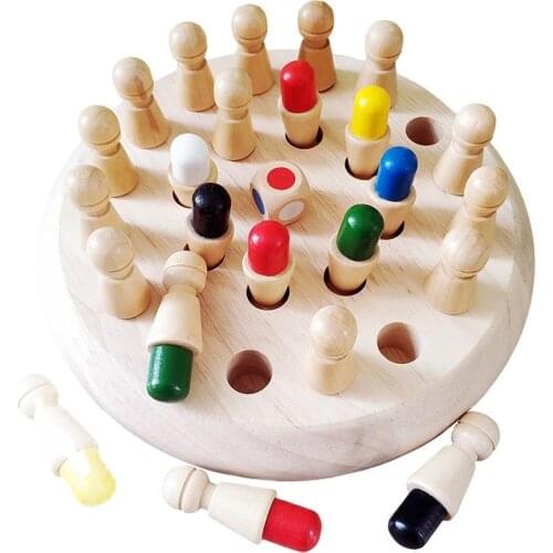 Toy Kids Wooden Memory Match Stick Chess Fun Color Game Board Puzzles Educational Cognitive Ability Learning s