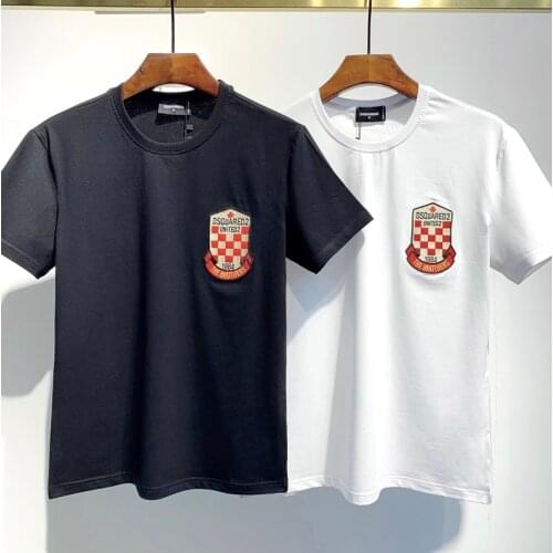 Dsquared2 New Men/Women Street Hip-Hop Round Neck Short-Sleeved T-Shirt Cotton Locomotive Letter Printing Casual Tee DT724