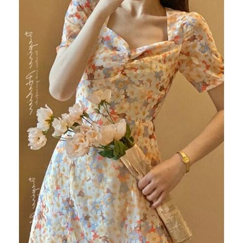 French platycodon grandiflorum sweet tender za Hepburn wind the Daisy can salt can sweet rouje first love floral dress