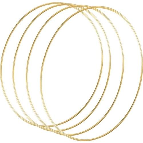4 Pack 14 Inch Large Metal Floral Hoop Wreath Macrame Rings for Making Wreath Decor,Dream Catcher and DIY Crafts