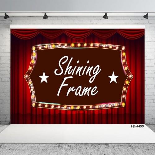Red Curtain Shining Frame Photo Backgrounds Vinyl Cloth Backdrop for Baby Children Carnival Party Photophone Photography Props