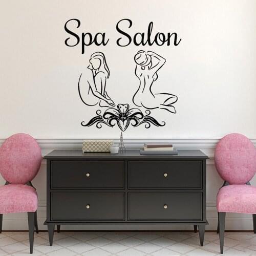 Massage Spa Salon Decoration For Salon Store Vinyl Art Removable Poster Mural Beauty Salon Wall Sticker Design Decals LX186