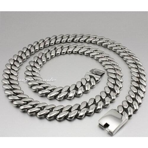 LINSION 18" ~ 36" Huge & Heavy 316L Stainless Steel Mens Biker Rocker Punk Necklace 5D007N