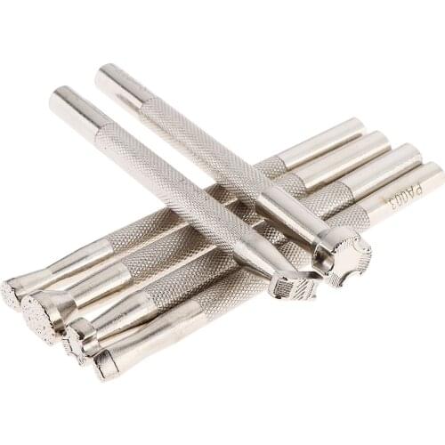 6 Pieces DIY Leather Working Saddle Making Tools Set Carving Leather Craft Stamp Set Craft
