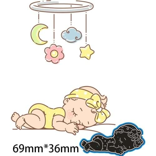 69*36mm SLEEPING BABY New Metal Cutting Dies for decor card DIY Scrapbooking stencil Paper Album template Dies