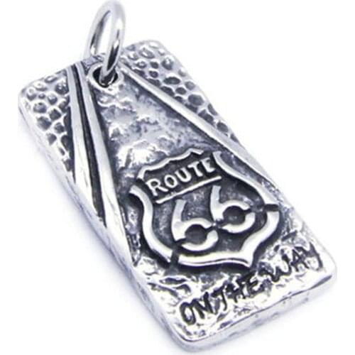 Rany&Roy Newest Route 66 USA Style Pendant 316L Stainless Steel Fashion Biker Highway Pendant
