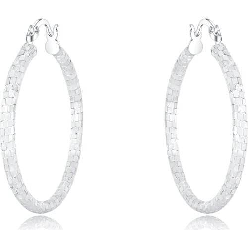 New 925 Sterling Silver Earrings Simple Fashion Ripple Earrings Dress Ladies Jewelry Gifts