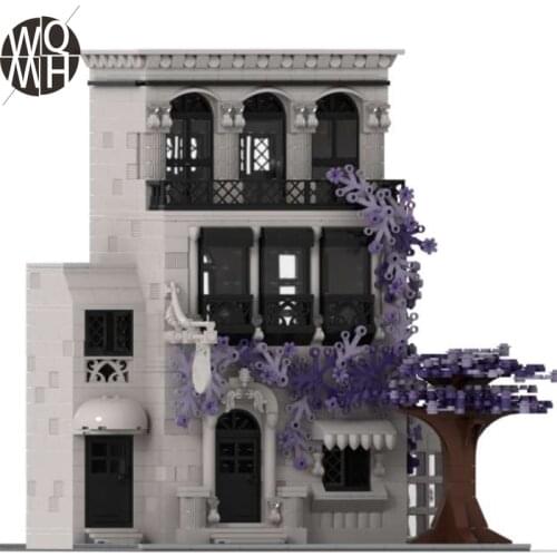 NEW MOC City Architecture Wisteria House Purple Flower Room Bricks Toys for Children Gift