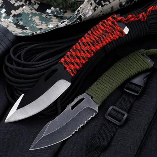 Damascus steel Knife Fixed Blade Knife Steel Blade Stainless Steel Handle Camping Survival Knife Outdoor Hunting Knives Pocket
