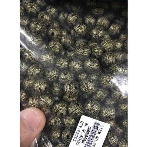 Wholesale 12mm 50pcs Black Color With gold Line Acrylic Round Spacer Ball Beads For Jewelry DIY fishing B1215X-2XX