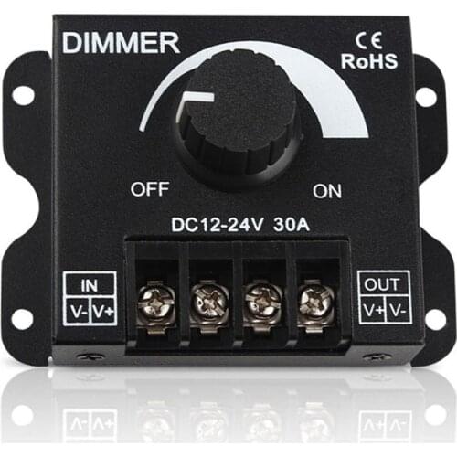 12V30A Stepless Dimmer Switch LED Light with Dimmer, Portable Manual Dimmer, Single Color Light With