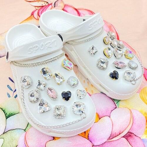 Luxury Rhinestone Charms for Crocs DIY New Elegant Clogs Shoes Accesorios Fashion All-match Shoes Charms for Croc Princess Style