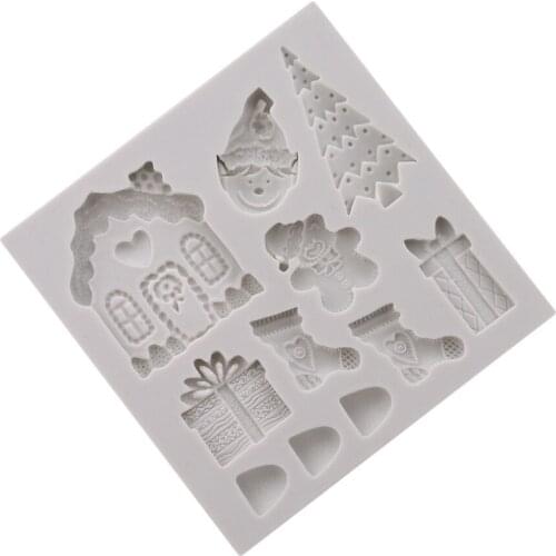 Sugarcraft Christmas Style 3D Silicone Mold Fondant Candy Cake Mold Decorating Tools Chocolate Gumpaste Mold Baking Cute Tools