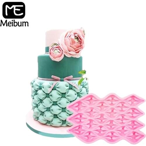 Meibum Sugar Paste Silicone Fondant Molds Modelling Paste Dessert Decor Baking Tools Fabric Puff Polymer Clay Cake Moulds