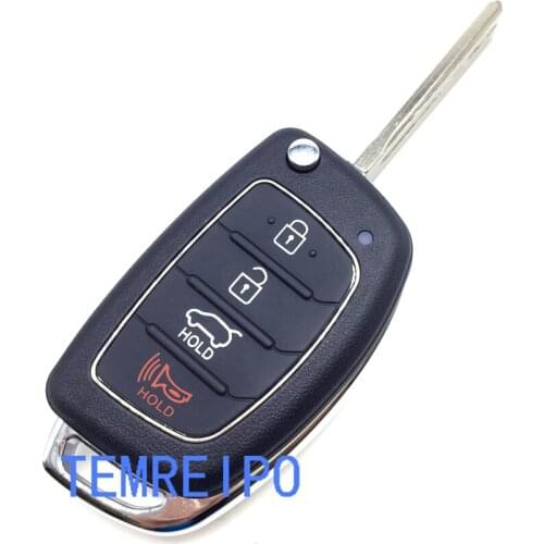 Replacement Housing Shell Folding Flip Remote Key Keykess Case Fob 4 Button For Hyundai